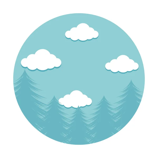 Forestscape jelkép elszigetelt ikon — Stock Vector