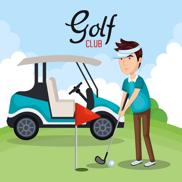 Icona dello sport del golf club — Vettoriale Stock