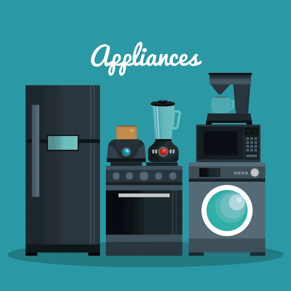 Set home appliances icons — Stock Vector