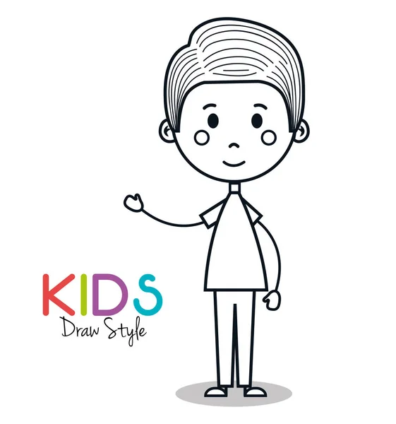 Lindo dibujo de niño — Vector de stock