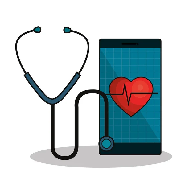 Mobiele gezondheidszorg technologie pictogram — Stockvector