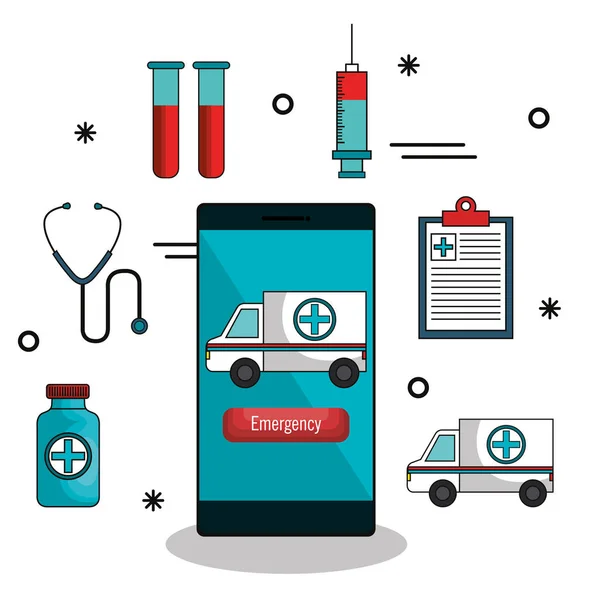 Mobile health technology icon — Stock Vector