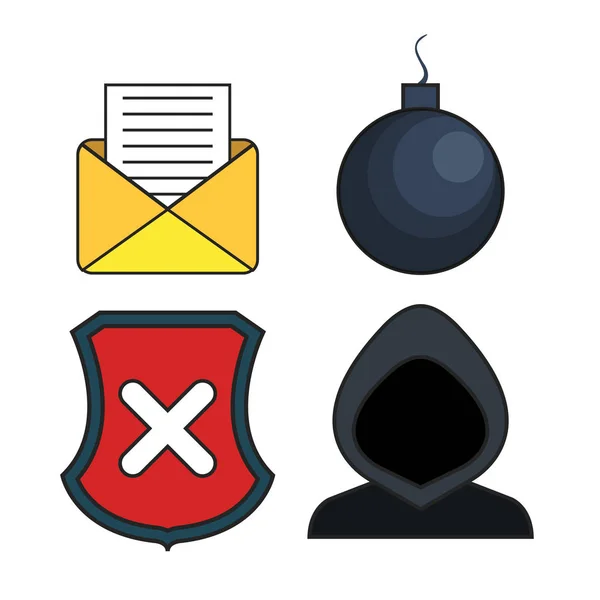 Cyber security systeem-pictogram — Stockvector