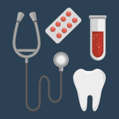 tıbbi izole Icons set