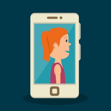 Smartphone ile kişi simgesi