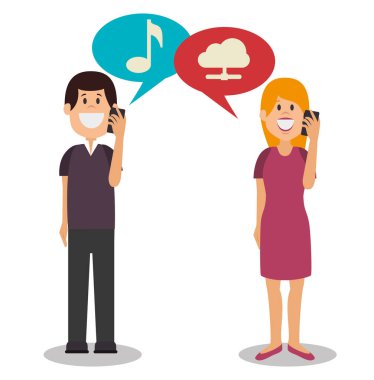 İnsanlar iletişim kavramı simgesi