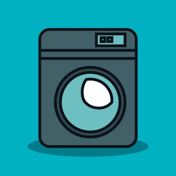 Побутова техніка пральна машина ізольована іконка — стоковий вектор