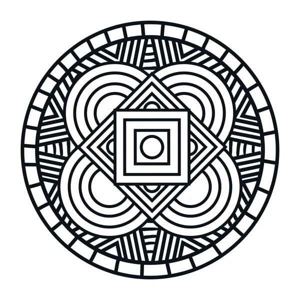 Mandala art isolated icon — Stock Vector