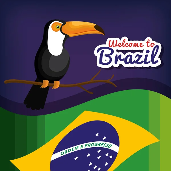 Brezilya posterine hoş geldiniz. — Stok Vektör