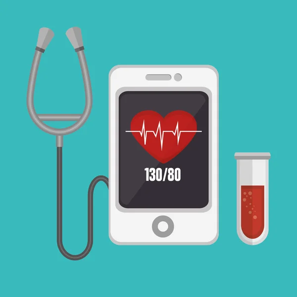 Mobile health technology icon — Stock Vector