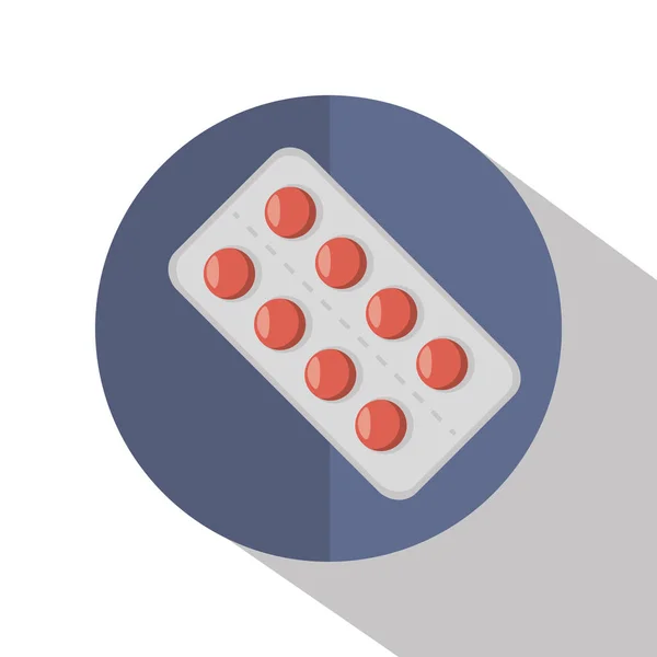 Pilules médicales icône isolée — Image vectorielle