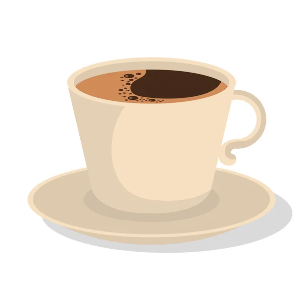 Delicioso ícone bebida café — Vetor de Stock