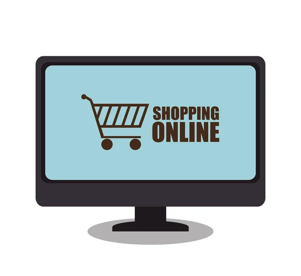 Zakupy online e-commerce ikony — Wektor stockowy