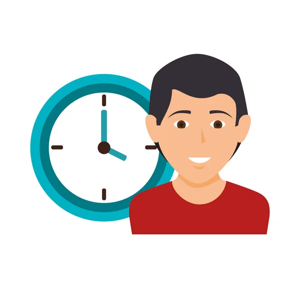 Člověk s ikona hodin — Stockový vektor