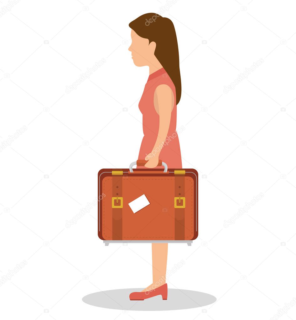 person with travel suitcase