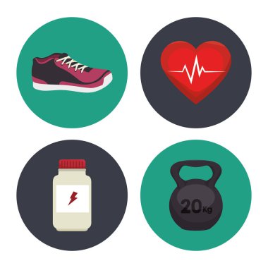 set fitness ekipmanları simgesi