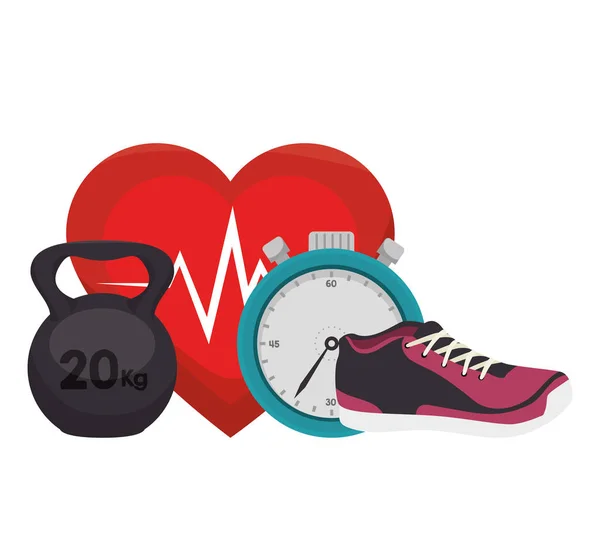 Set icono de equipo de fitness — Vector de stock