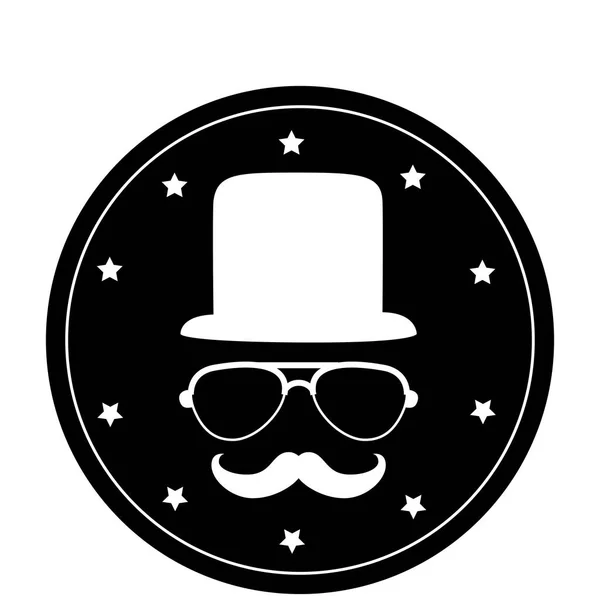 Gentleman face hipster style — Stock Vector