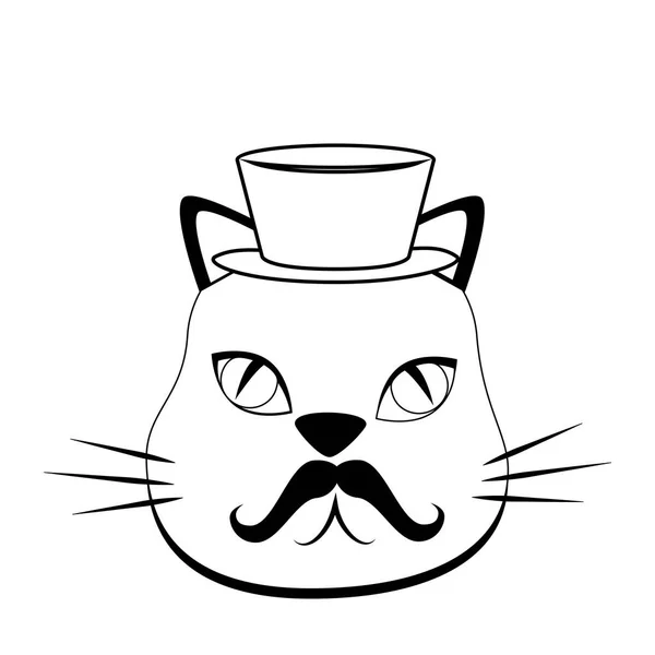 Cat hipster style icon — Stock Vector