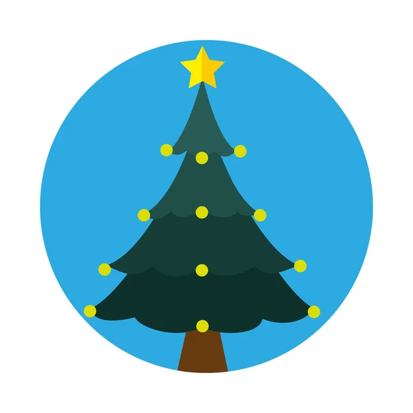 Gelukkig merry christmas tree kaart — Stockvector