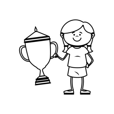 şampiyon kupa ile küçük çocuk