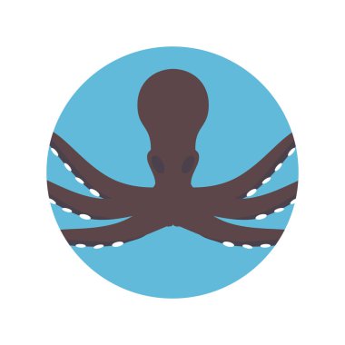 ahtapot hayvan izole simgesi