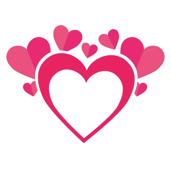 Hjärta kärlek kort dekoration — Stock vektor