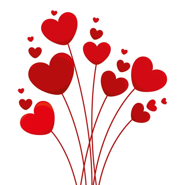 Καρδιά αγάπη κάρτα διακόσμηση — Διανυσματικό Αρχείο