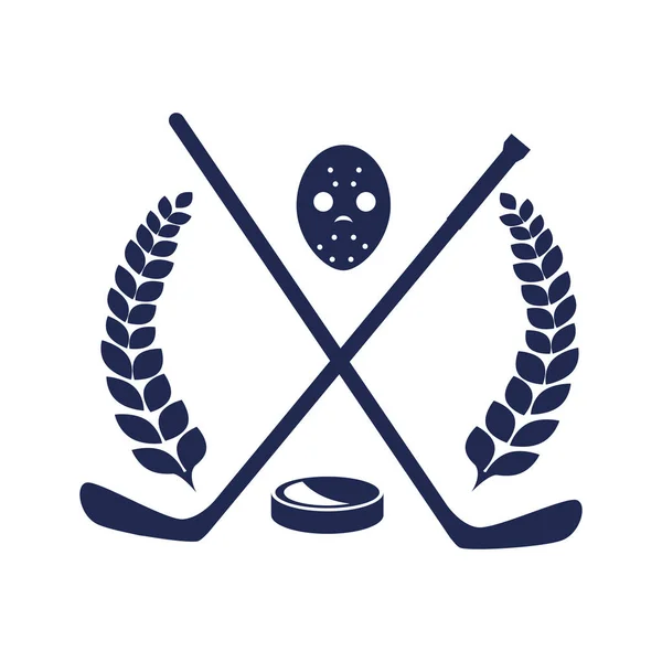 Hockey icona emblema dello sport — Vettoriale Stock