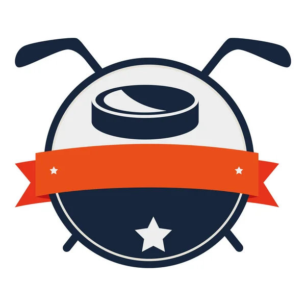 Icône de l'emblème du sport hockey — Image vectorielle