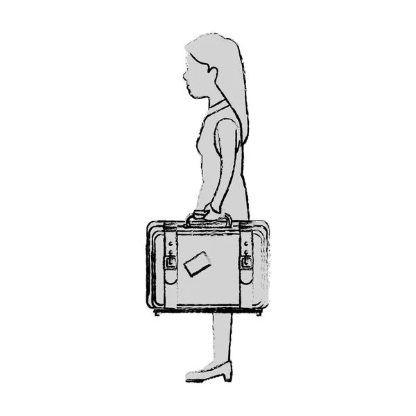 Person with travel suitcase — Stock Vector