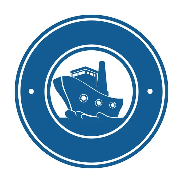 Crucero barco viaje aislado icono — Vector de stock