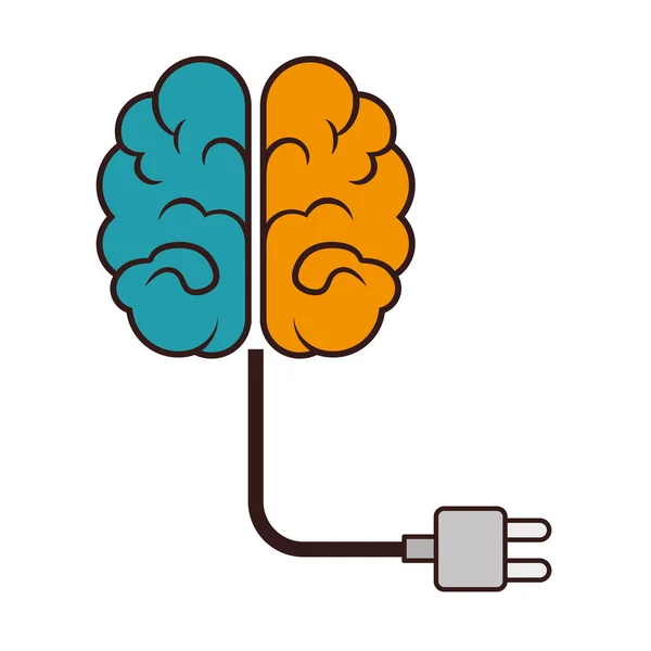 Cerveau orage icône isolée — Image vectorielle