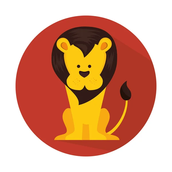 Divertido león circo icono — Vector de stock