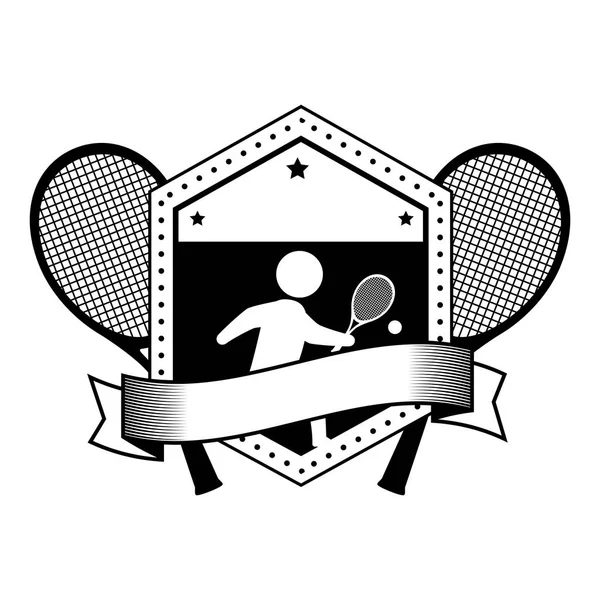 テニススポーツプレーヤーアイコン — ストックベクタ