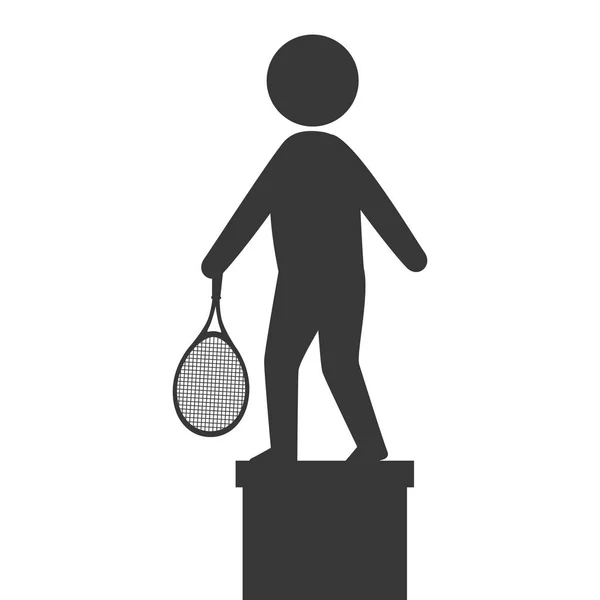 Ícone de jogador de tênis esporte — Vetor de Stock