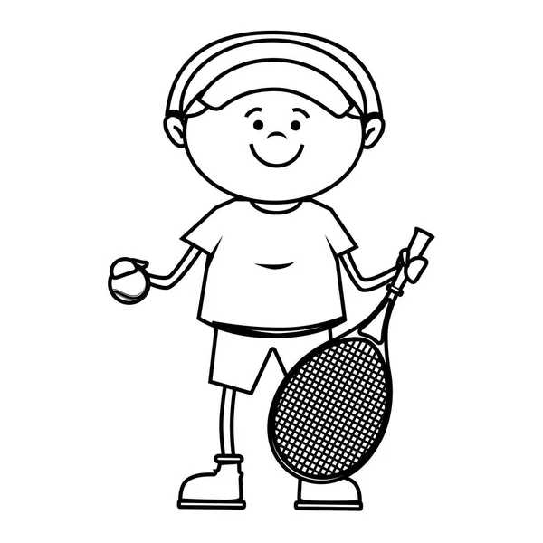Kinder-Tennisspieler-Ikone — Stockvektor