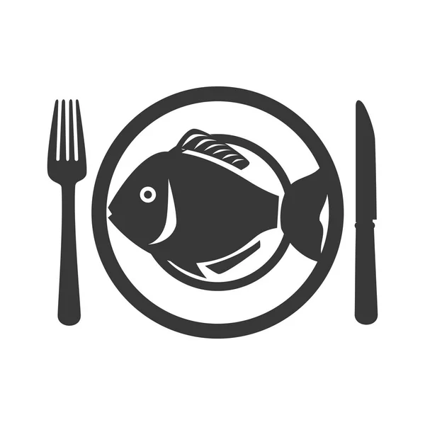 Значок меню рыбы — стоковый вектор