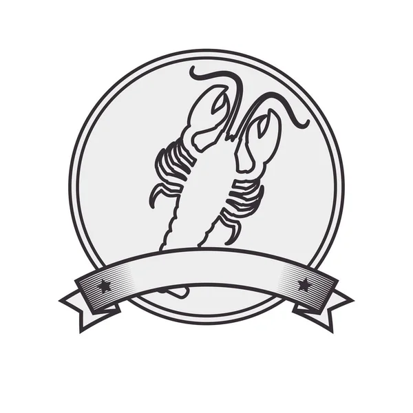 Langosta menú de mariscos icono — Vector de stock
