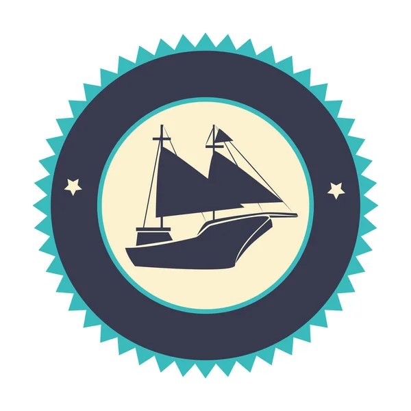 Viaje en velero icono aislado — Vector de stock