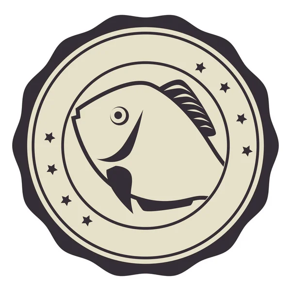 Pescado menú de mariscos icono — Vector de stock