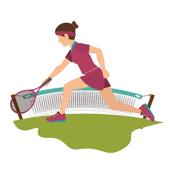 Tenis deporte jugador icono — Archivo Imágenes Vectoriales