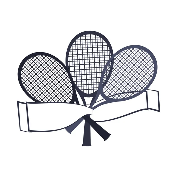 Tennis sport rackets emblem — Stock Vector