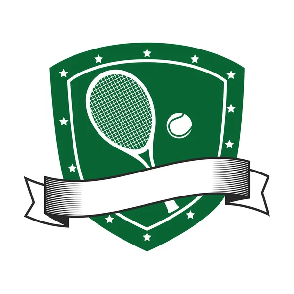 Raquetas deportivas de tenis emblema — Archivo Imágenes Vectoriales
