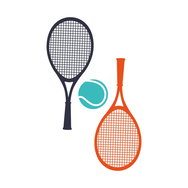 Raquettes sport tennis emblème — Image vectorielle