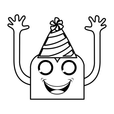 parti şapkaile canavar komik karakter