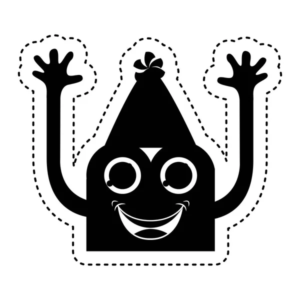 파티 모자와 괴물 만화 캐릭터 — 스톡 벡터