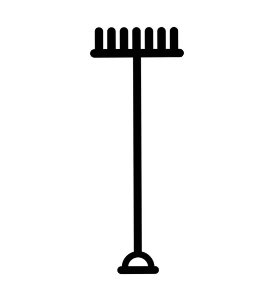 Rake icono de la herramienta de jardinería — Vector de stock