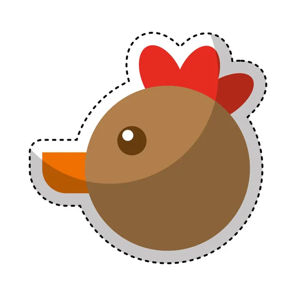 Gallina granja animal aislado icono — Vector de stock