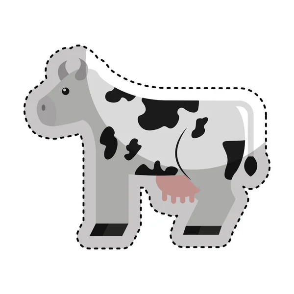 Cow animal farm icon — Stock Vector